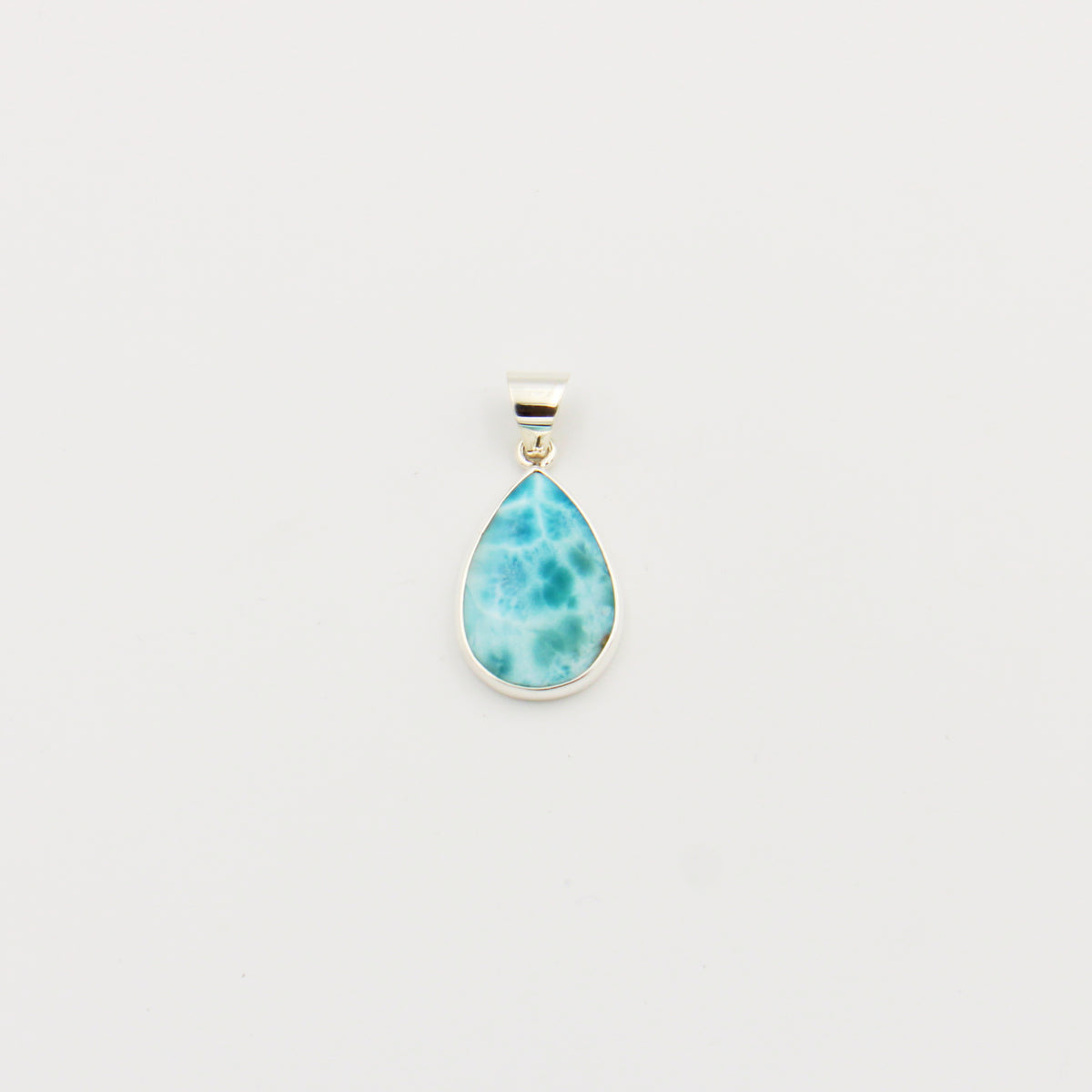 Larimar Pear Sterling Silver Pendant