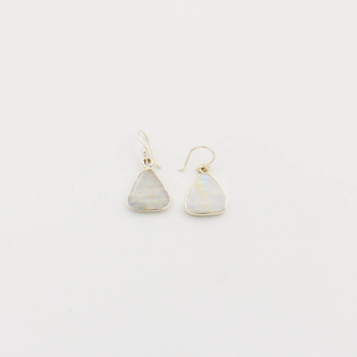Moonstone Triangle Sterling Earrings
