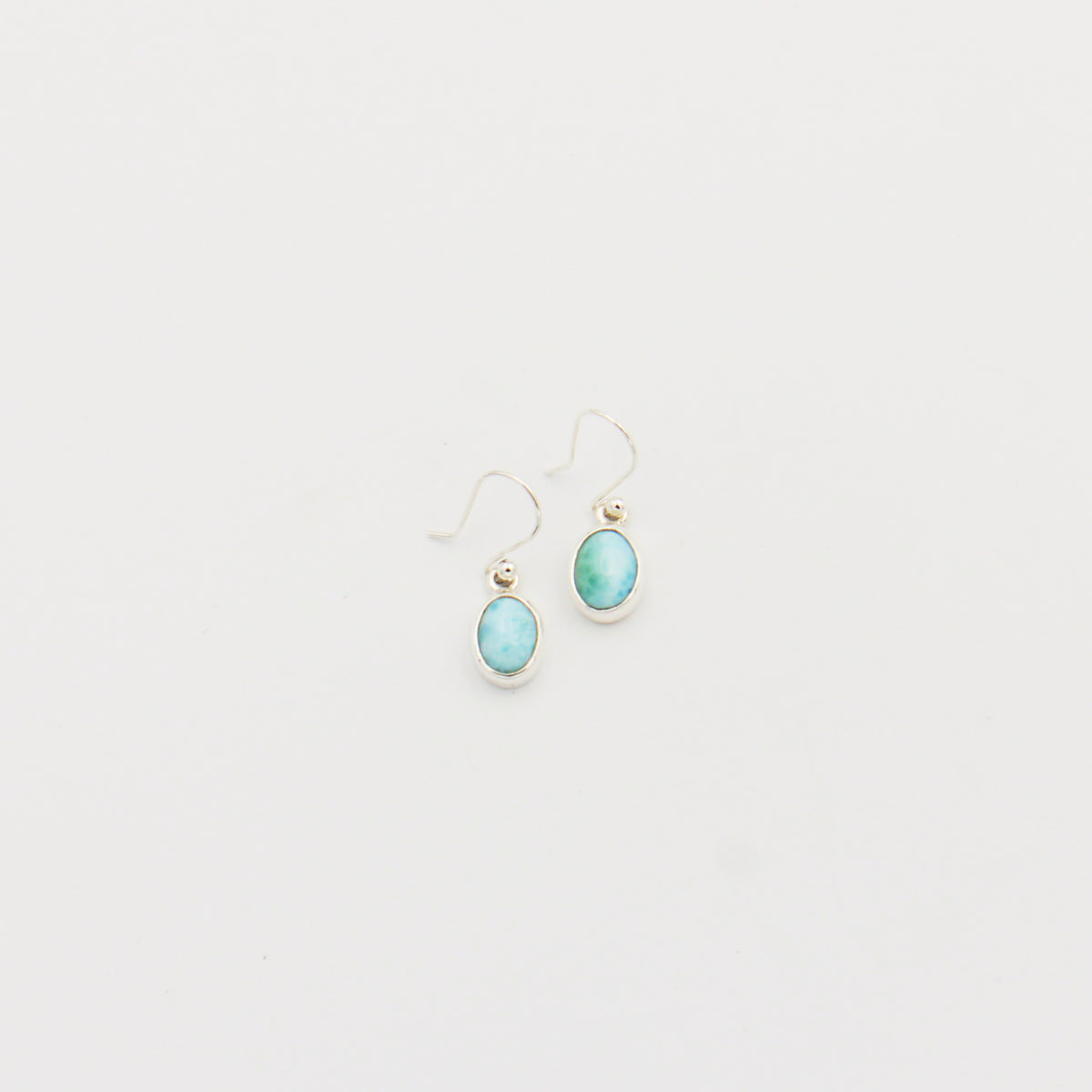 Larimar Oval Drop Sterling Earrings