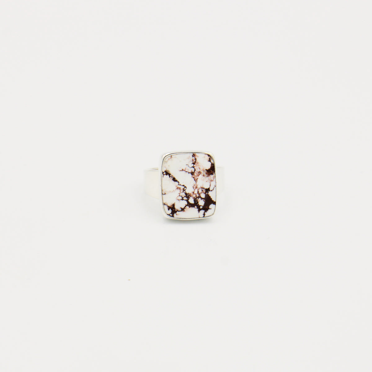 Wild Horse Rectangle Sterling Ring Size