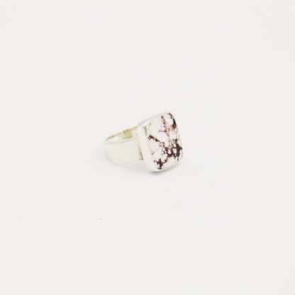 Wild Horse Rectangle Sterling Ring Size