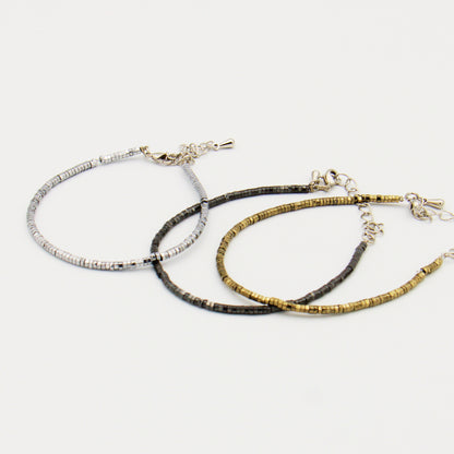 Hematite Beaded Bracelet - Adjustable