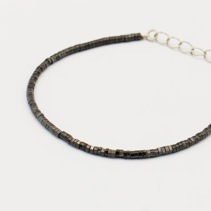 Hematite Beaded Bracelet - Adjustable