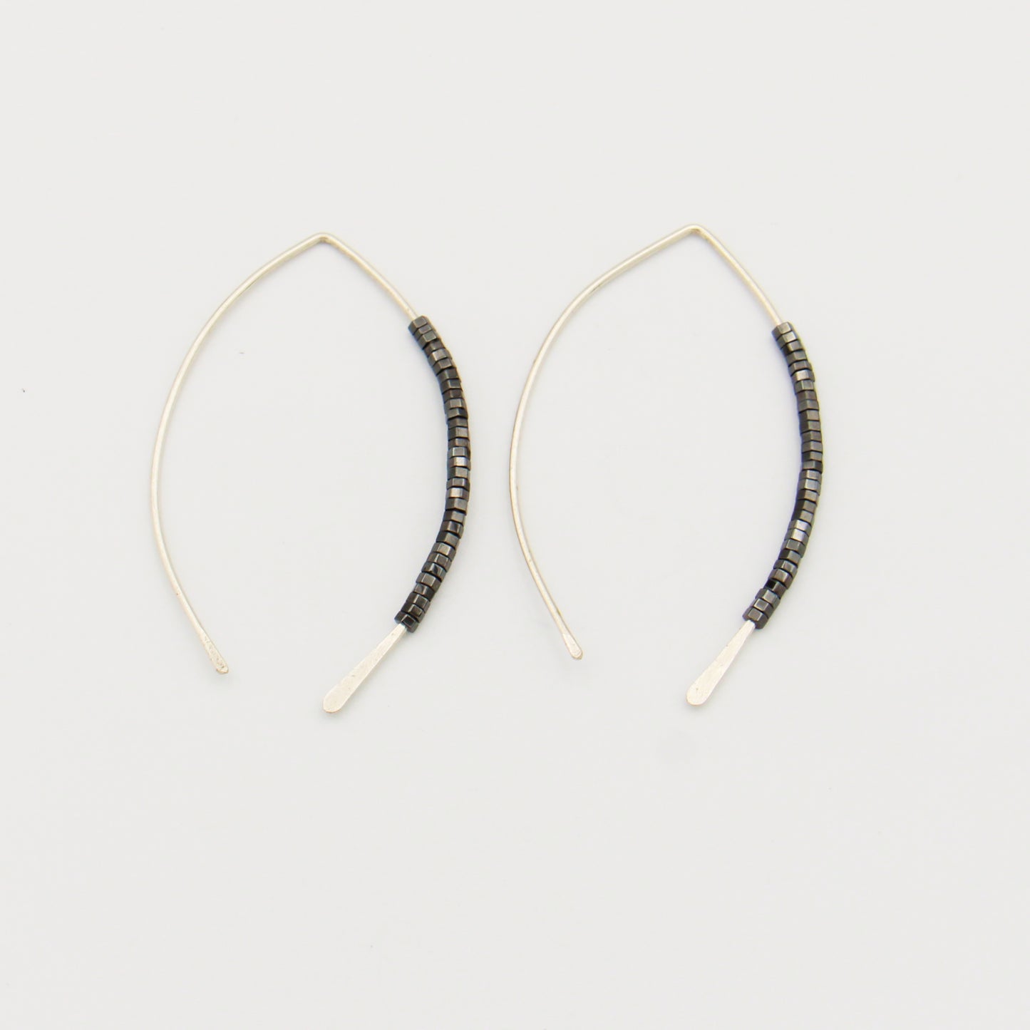 Hematite Wishbone Sterling Threader 2"