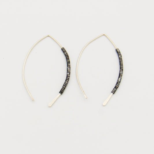 Hematite Wishbone Sterling Threader 2"