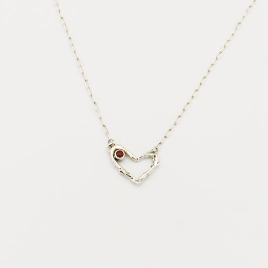Coragem Sterling Silver Heart Necklace