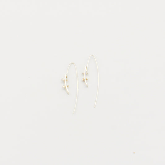 Sterling Moonscape Threader Earrings