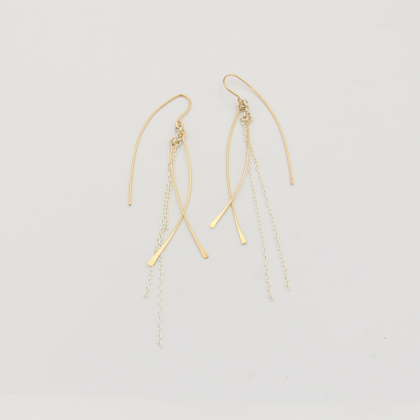 Waterfall Statement Threader Earrings GF & Sterling