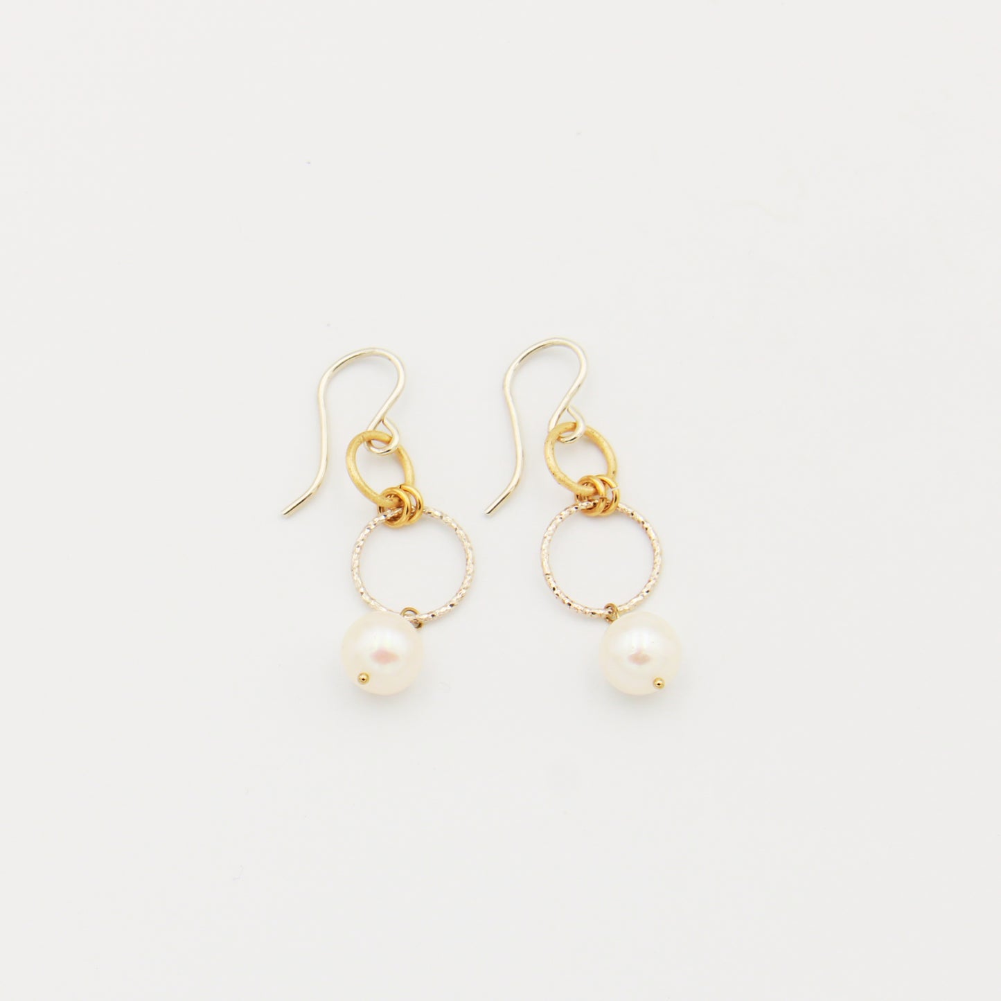 Freshwater Pearl Sterling & GF Drop Earrings