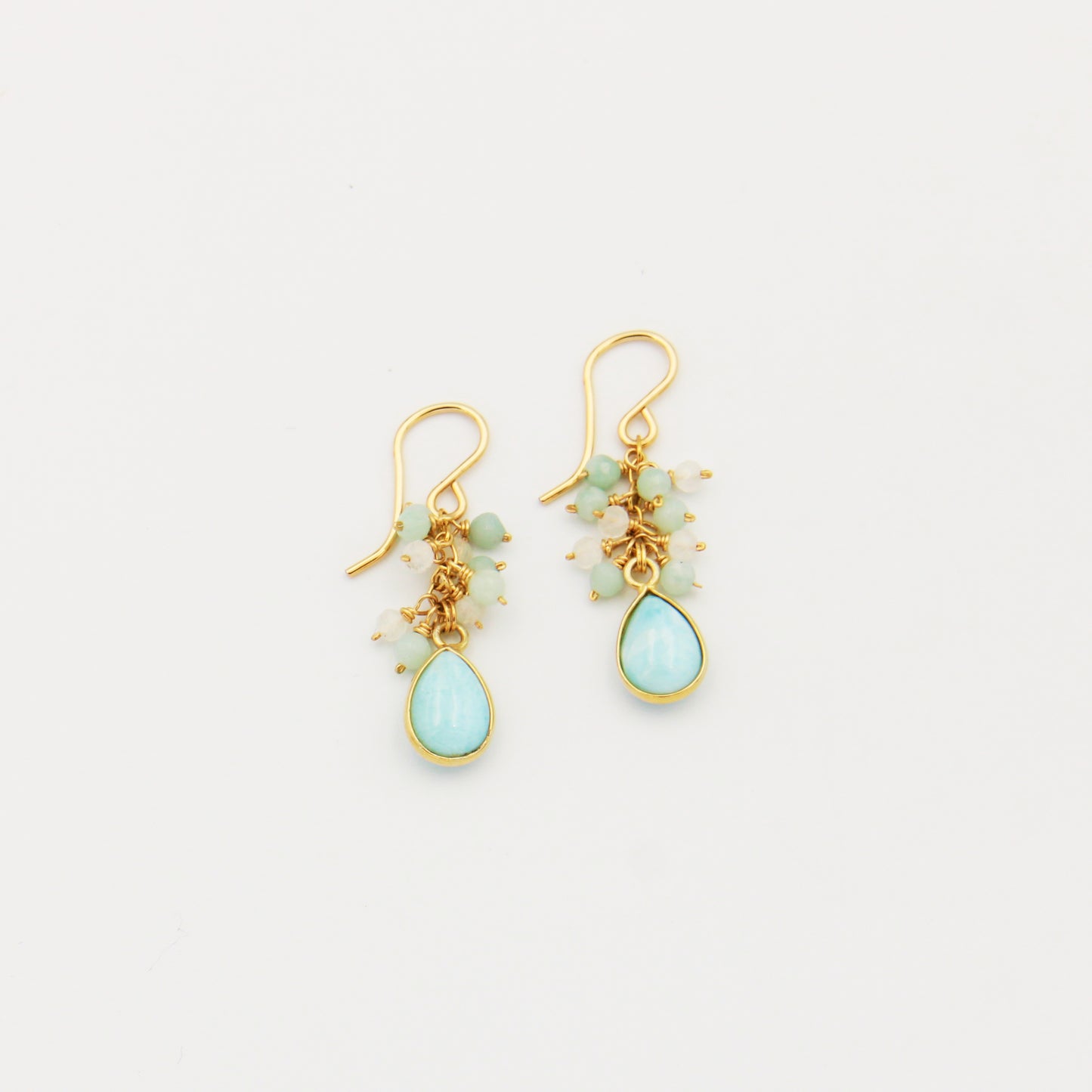 Larimar GF Cluster Earrings