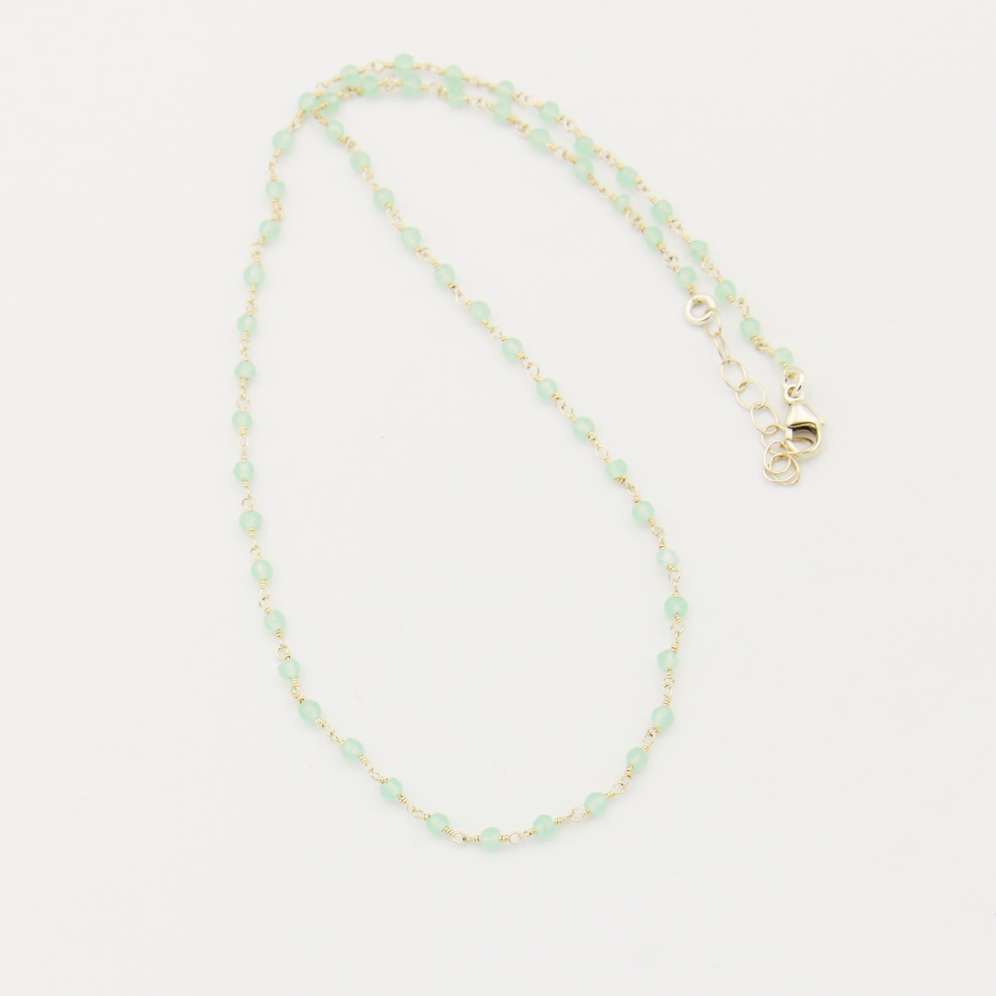 Blue Topaz & Sterling Necklace 15-16.5"