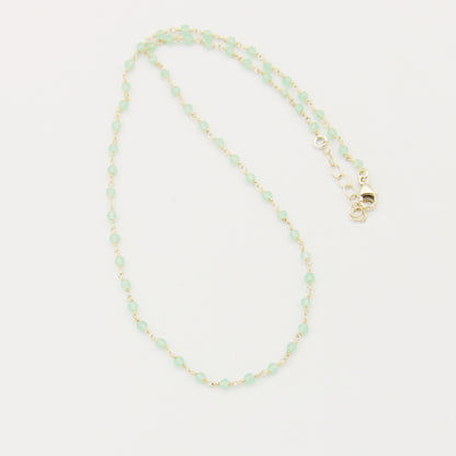 Blue Topaz & Sterling Necklace 15-16.5"