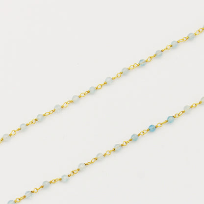Aquamarine & GF Necklace 15-17"
