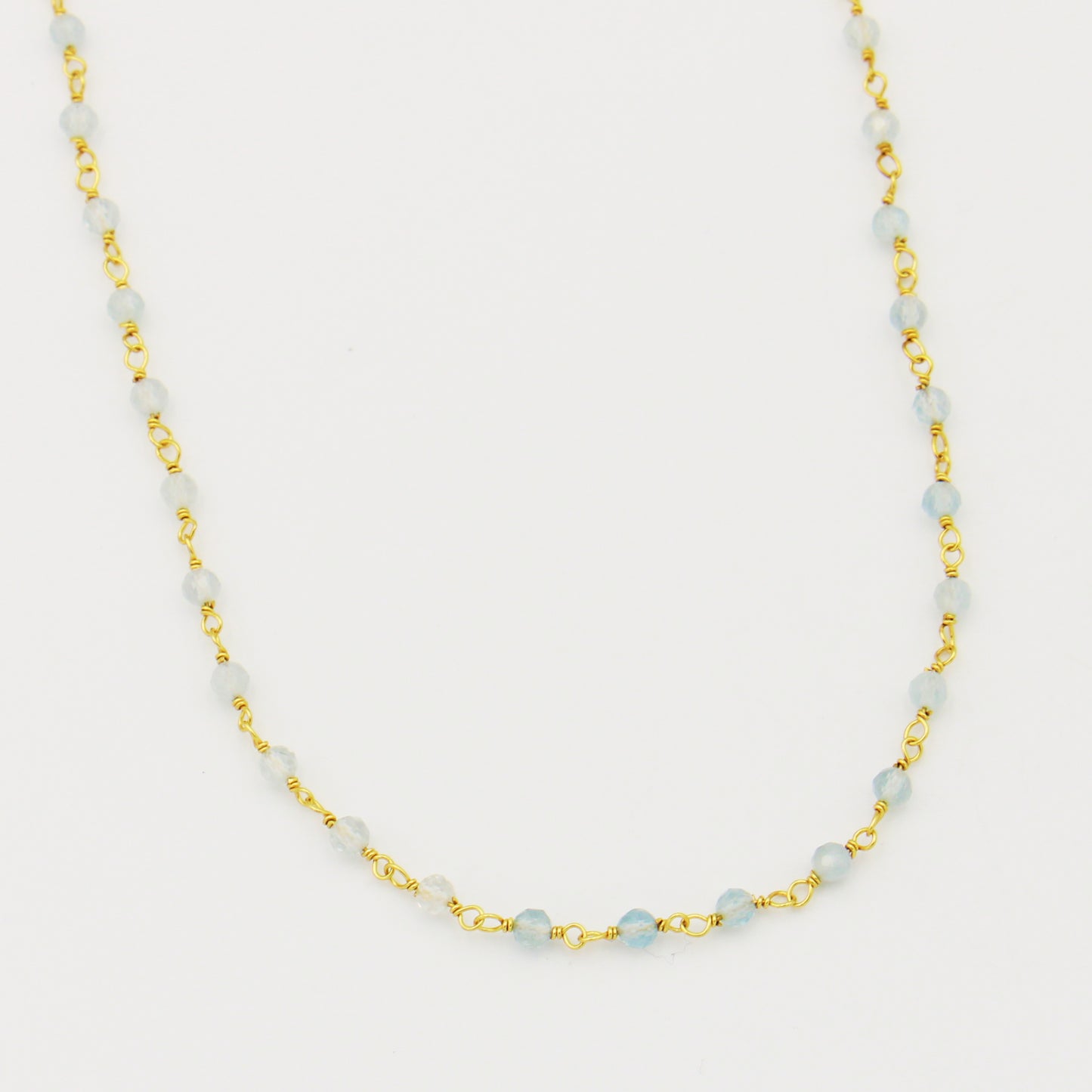 Aquamarine & GF Necklace 15-17"
