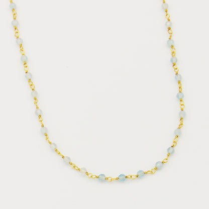 Aquamarine & GF Necklace 15-17"
