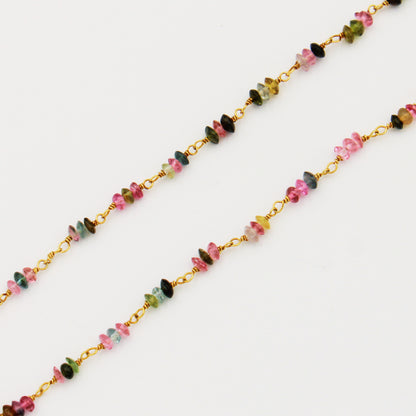 Tourmaline Trio & GF Necklace 15-17"