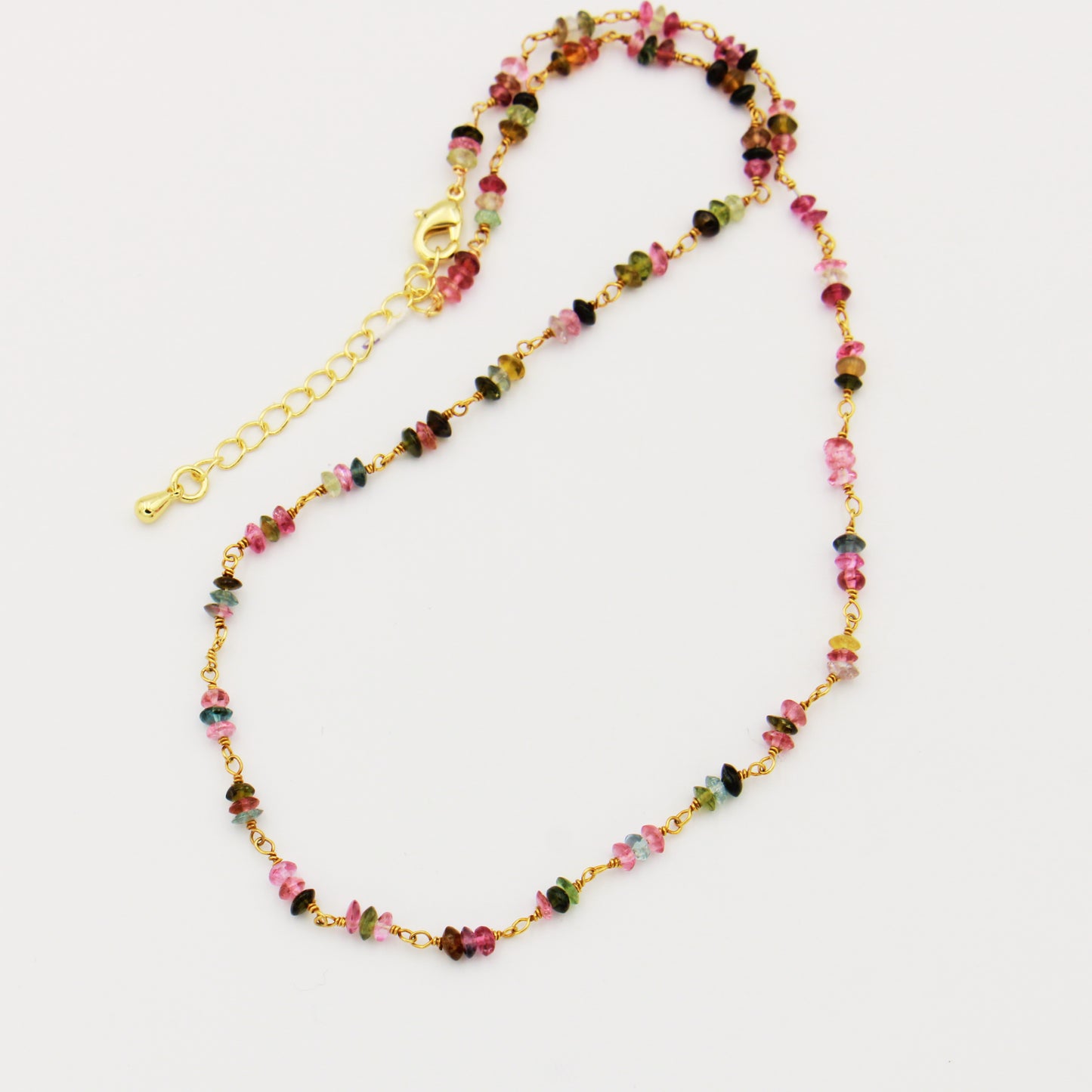 Tourmaline Trio & GF Necklace 15-17"