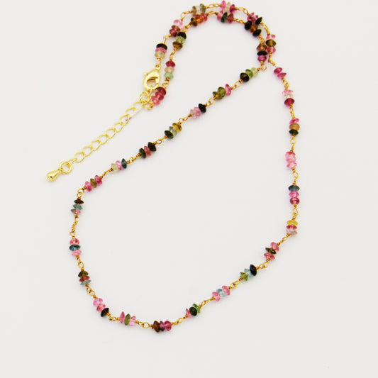 Tourmaline Trio & GF Necklace 15-17"