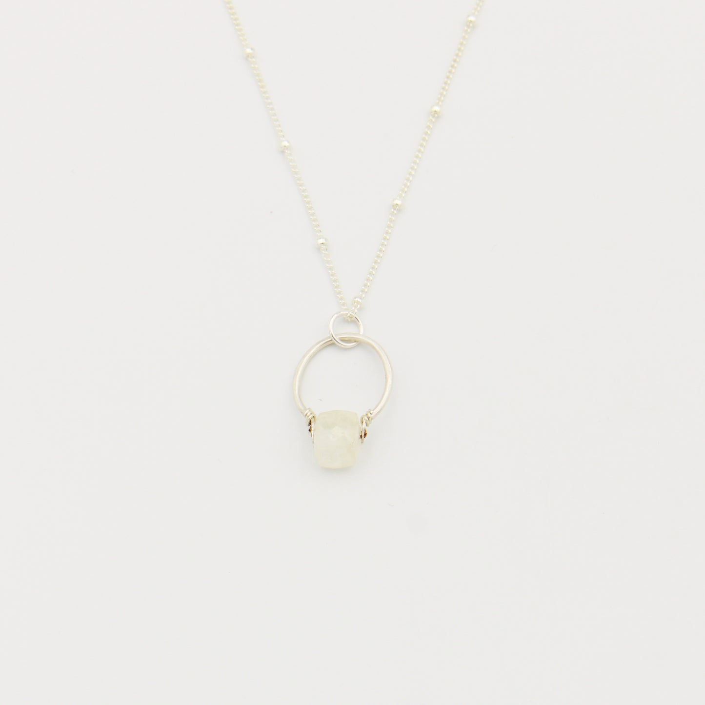 Moonstone Get Lucky Sterling Necklace 16-18"