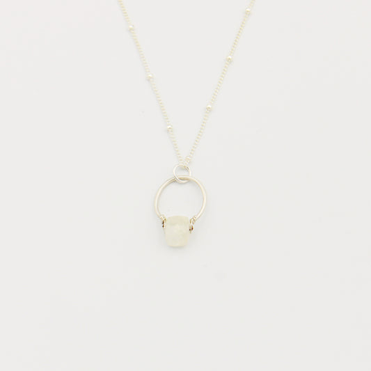 Moonstone Get Lucky Sterling Necklace 16-18"