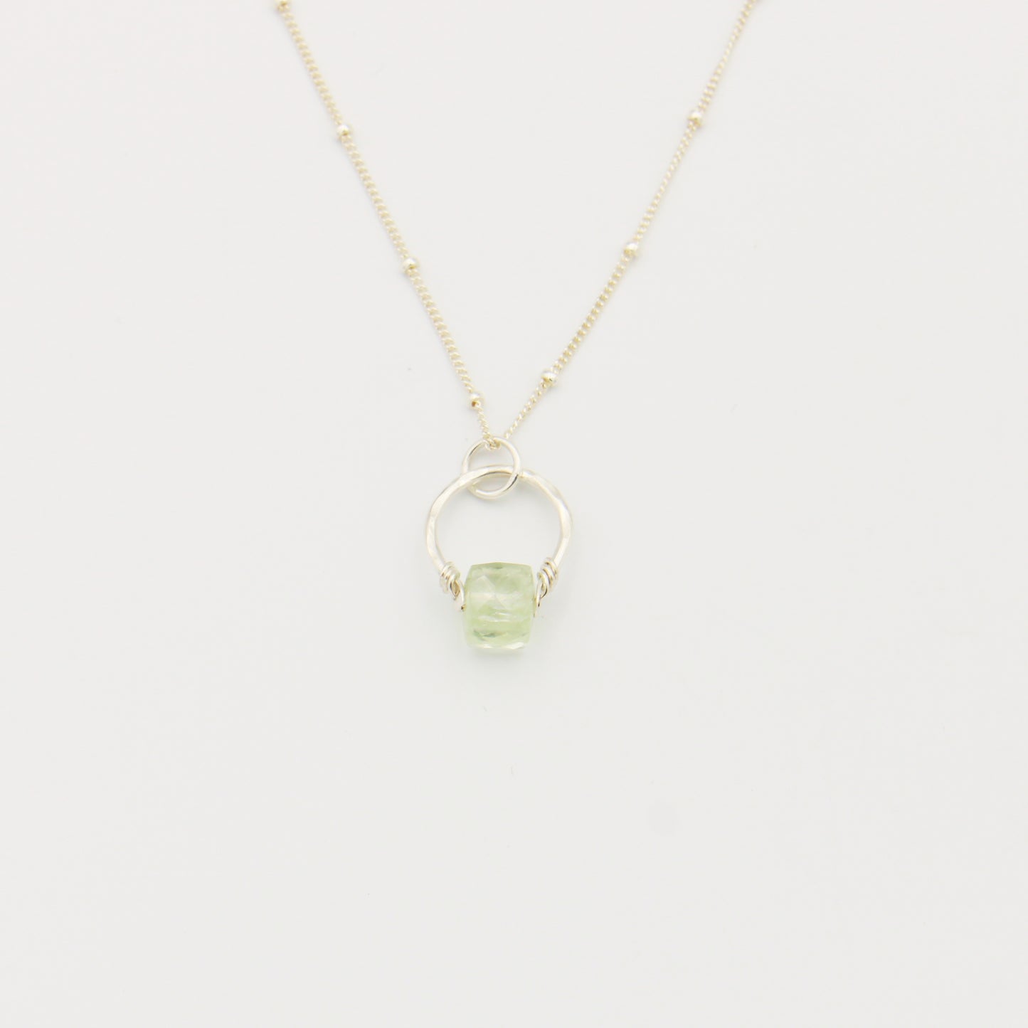 Green Amethyst Get Lucky Sterling Necklace 15-17"