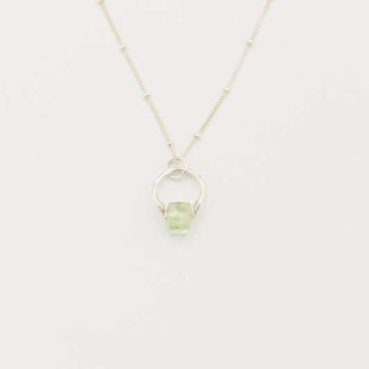 Green Amethyst Get Lucky Sterling Necklace 15-17"