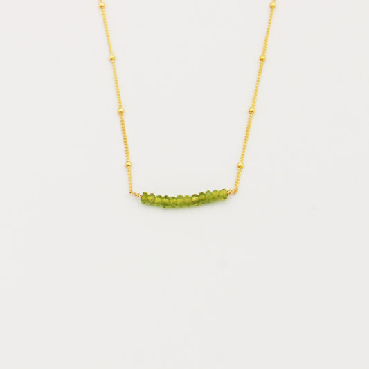 Peridot Sacred Lines GF Necklace 16-18"