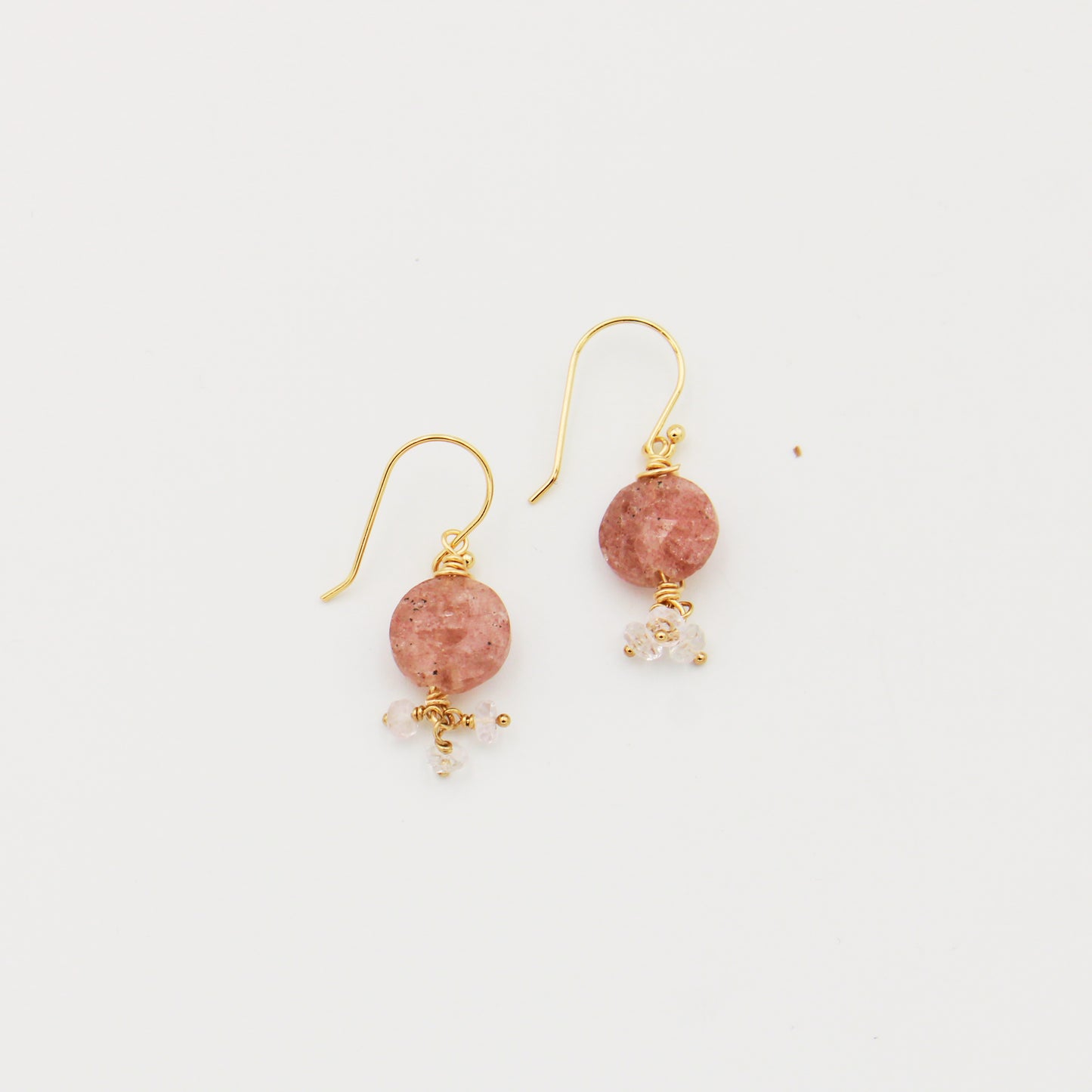 Strawberry Quartz Sterling Wrapped Earrings