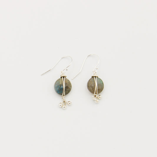 Labradorite Sterling Silver Wrapped Earrings