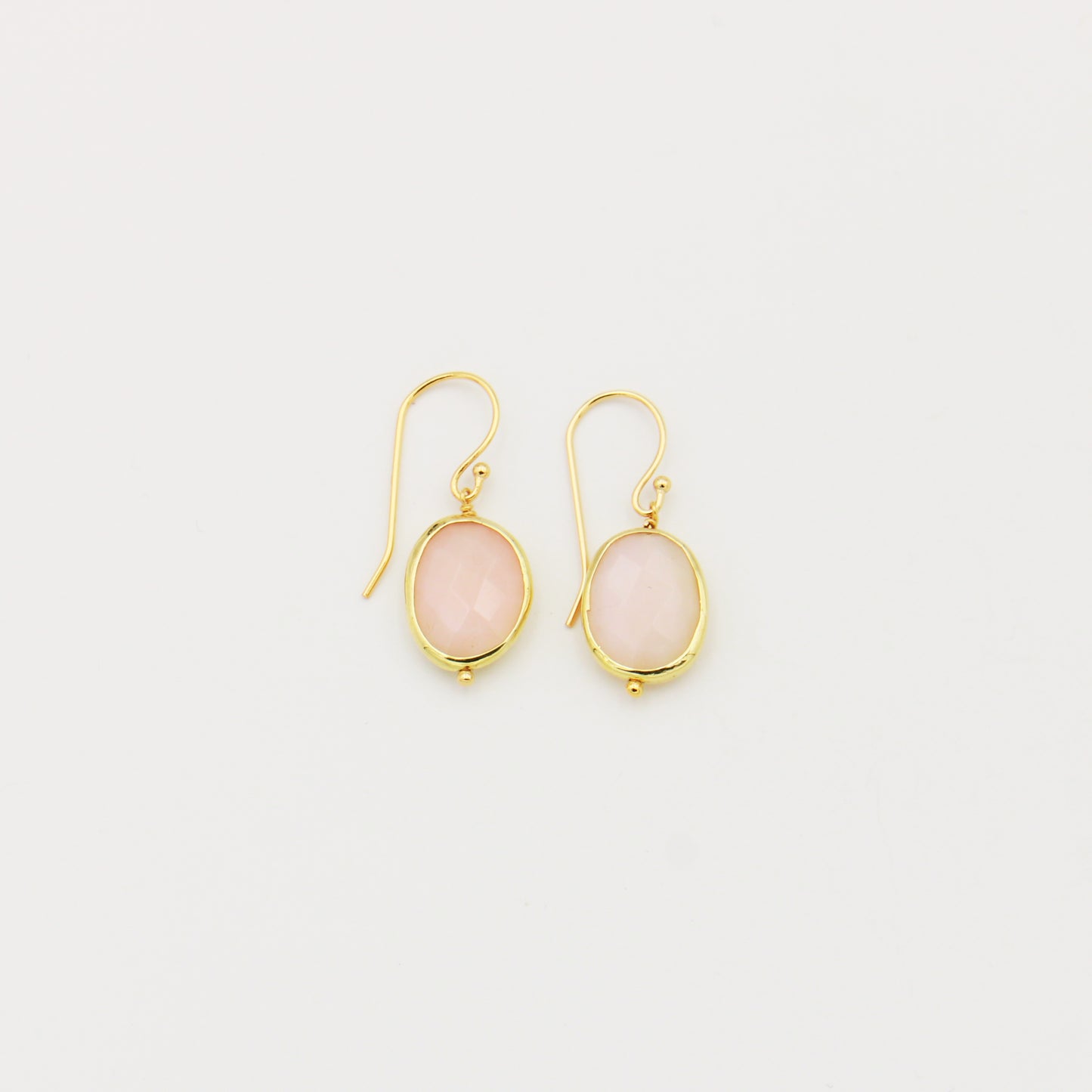 Pink Opal Oval GF Earrings