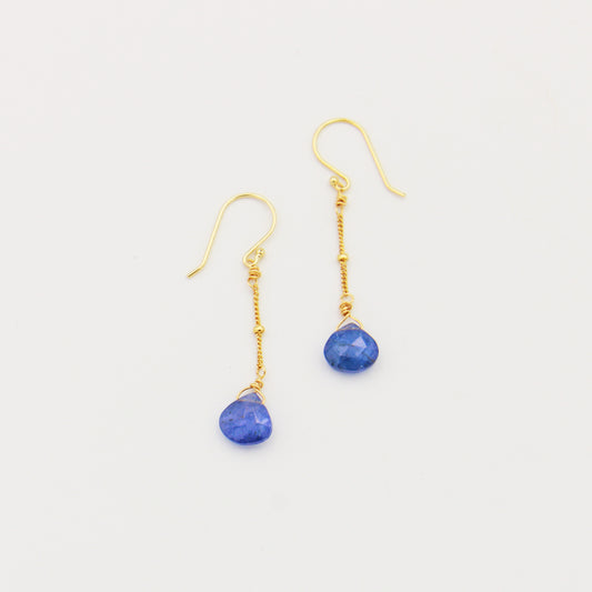 Tanzanite Drop GF Chain Earrings
