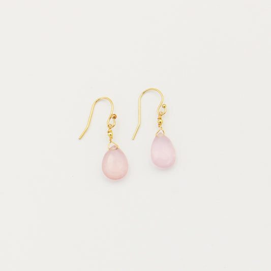 Drops of Goodness GF Pink Chalcedony Earrings