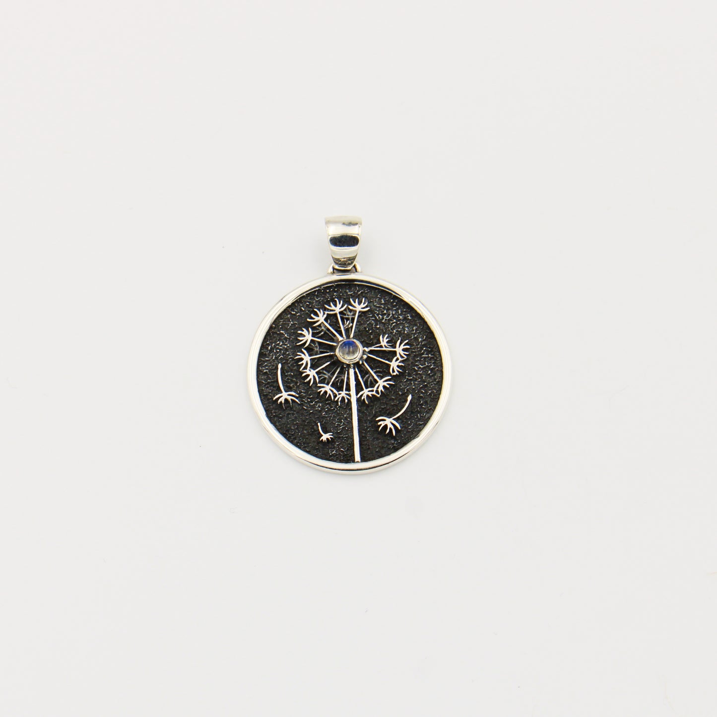 Sterling Silver Dandelion & Moonstone Pendant