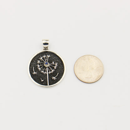 Sterling Silver Dandelion & Moonstone Pendant