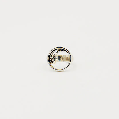 Sterling Silver Circle Wave Ring Size 7