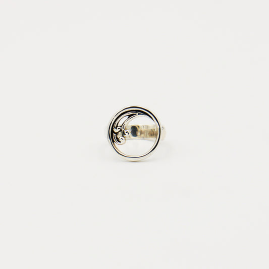 Sterling Silver Circle Wave Ring Size 7