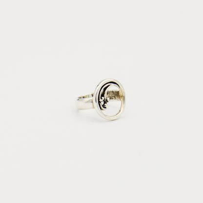 Sterling Silver Circle Wave Ring Size 7