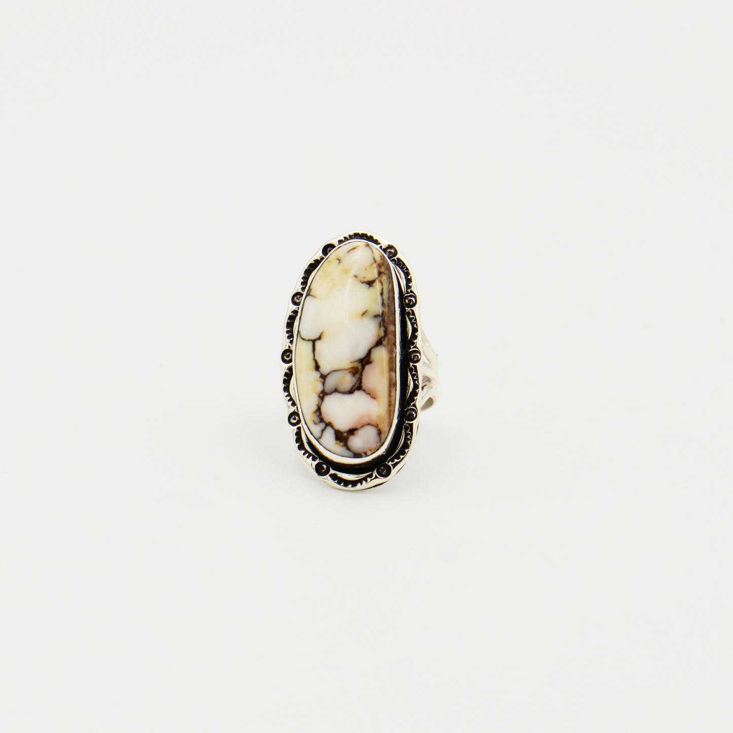 Wild Horse Large Ovoid Sterling Ring Size 8