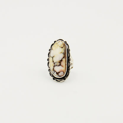 Wild Horse Large Ovoid Sterling Ring Size 8