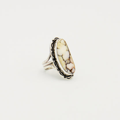 Wild Horse Large Ovoid Sterling Ring Size 8