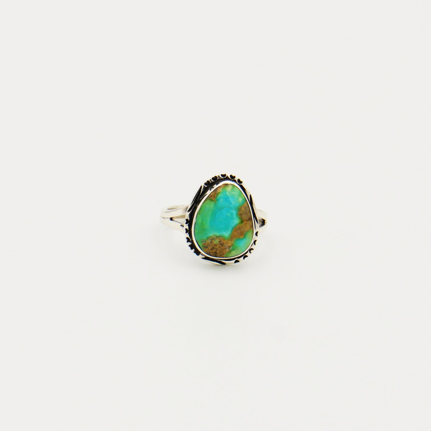 Turquoise Ovoid Sterling Ring Size 7.5