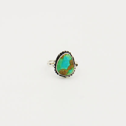 Turquoise Ovoid Sterling Ring Size 7.5
