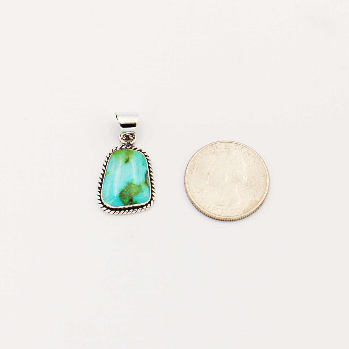 Turquoise Wedge Sterling Pendant