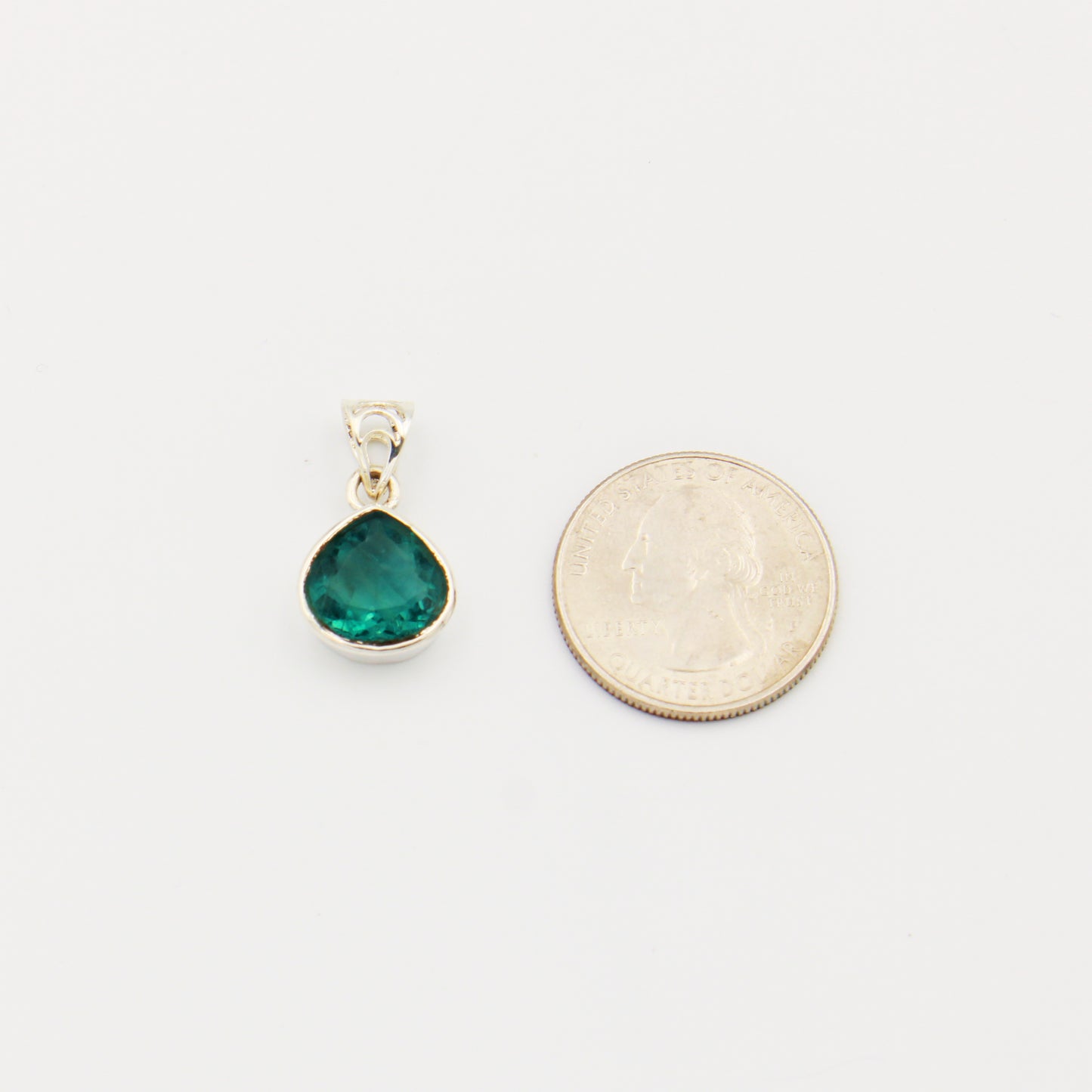 Fluorite Pear Sterling Pendant
