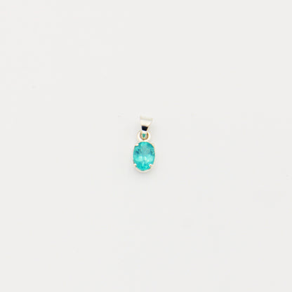 Apatite Oval Sterling Prong Pendant