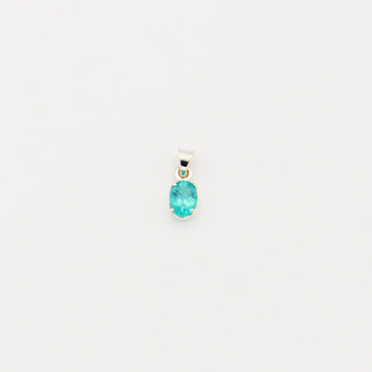 Apatite Oval Sterling Prong Pendant