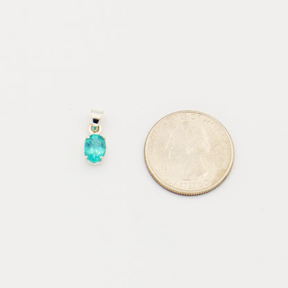 Apatite Oval Sterling Prong Pendant