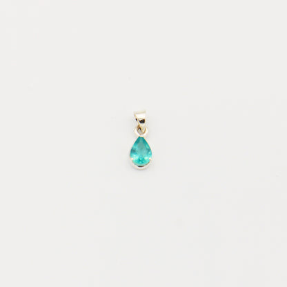 Apatite Small Teardrop Sterling Prong Pendant