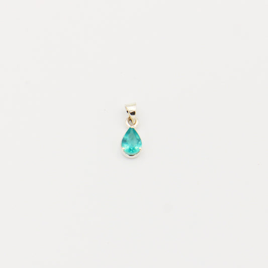 Apatite Small Teardrop Sterling Prong Pendant