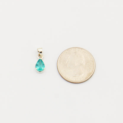 Apatite Small Teardrop Sterling Prong Pendant